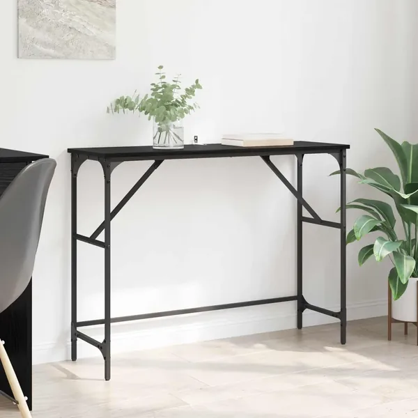 Table console Chêne noir 100 x 32 x 75 cm Bois d'ingénierie