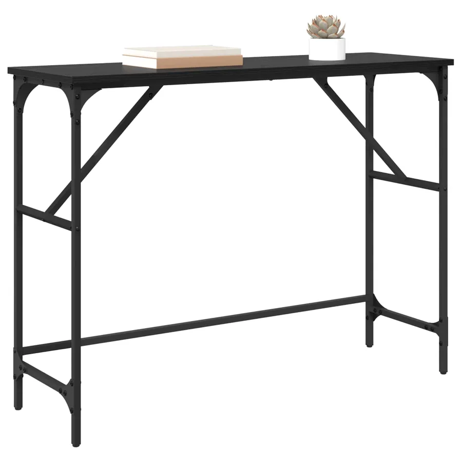 Table console Chêne noir 100 x 32 x 75 cm Bois d'ingénierie - 3