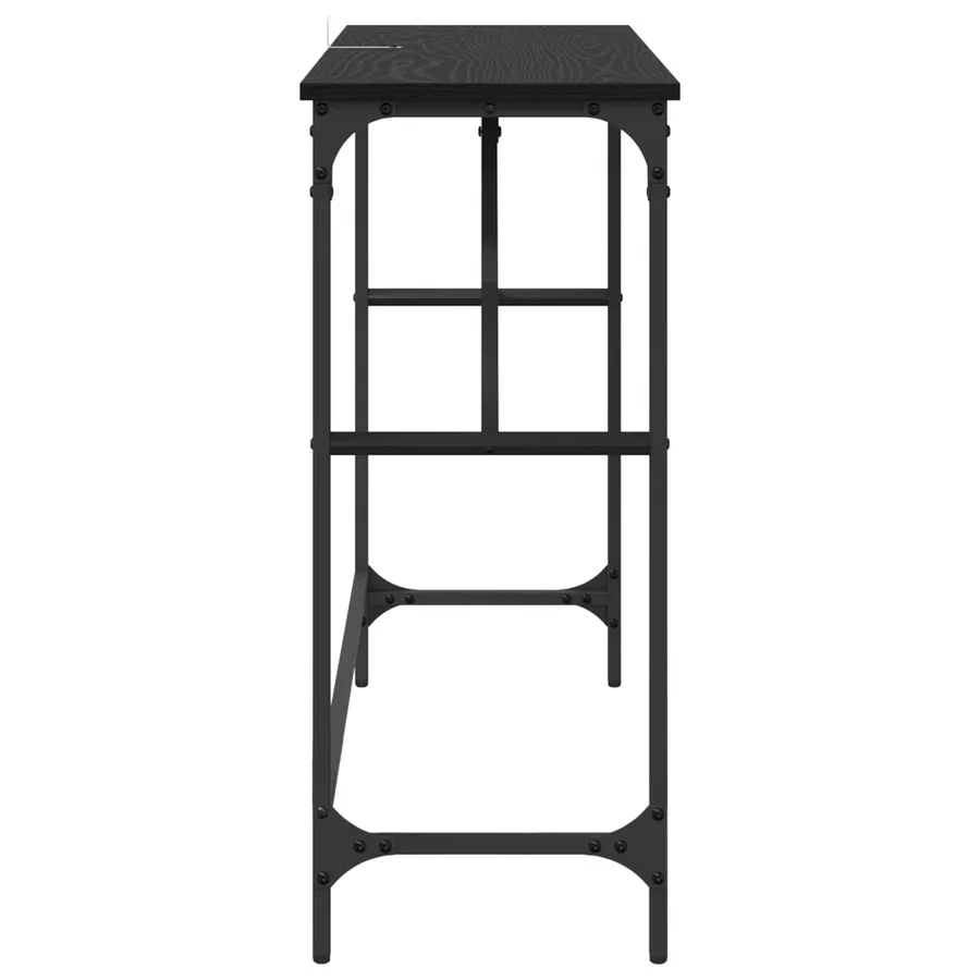 Table console Chêne noir 100 x 32 x 75 cm Bois d'ingénierie - 6