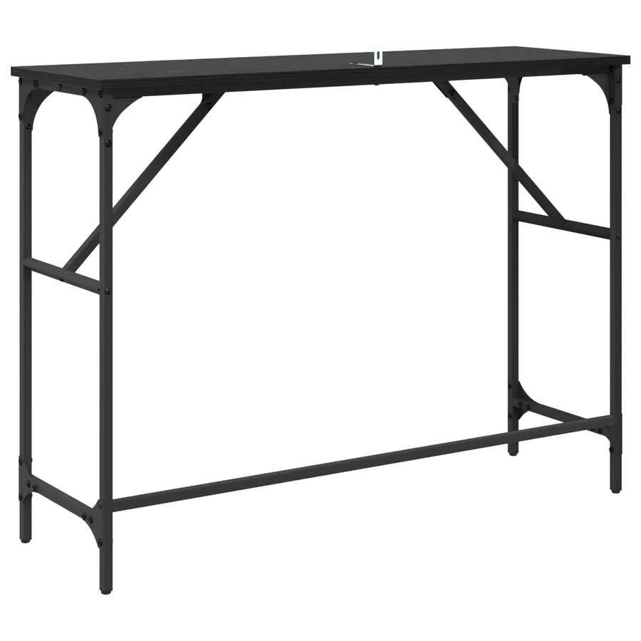 Table console Chêne noir 100 x 32 x 75 cm Bois d'ingénierie - 7