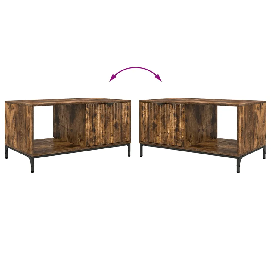 Table basse Chêne fumé 90 x 49 x 46 cm Bois d'ingénierie - 12