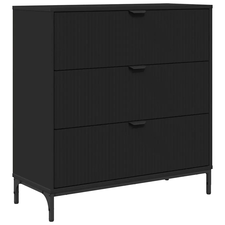 Buffet avec tiroir Noir 79,5 x 33 x 82 cm Bois d'ingénierie - 2