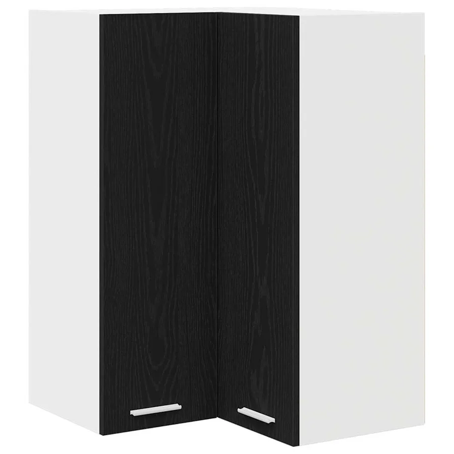 Armoire suspendue Chêne noir et Blanc 57 x 57 x 80 cm - 2