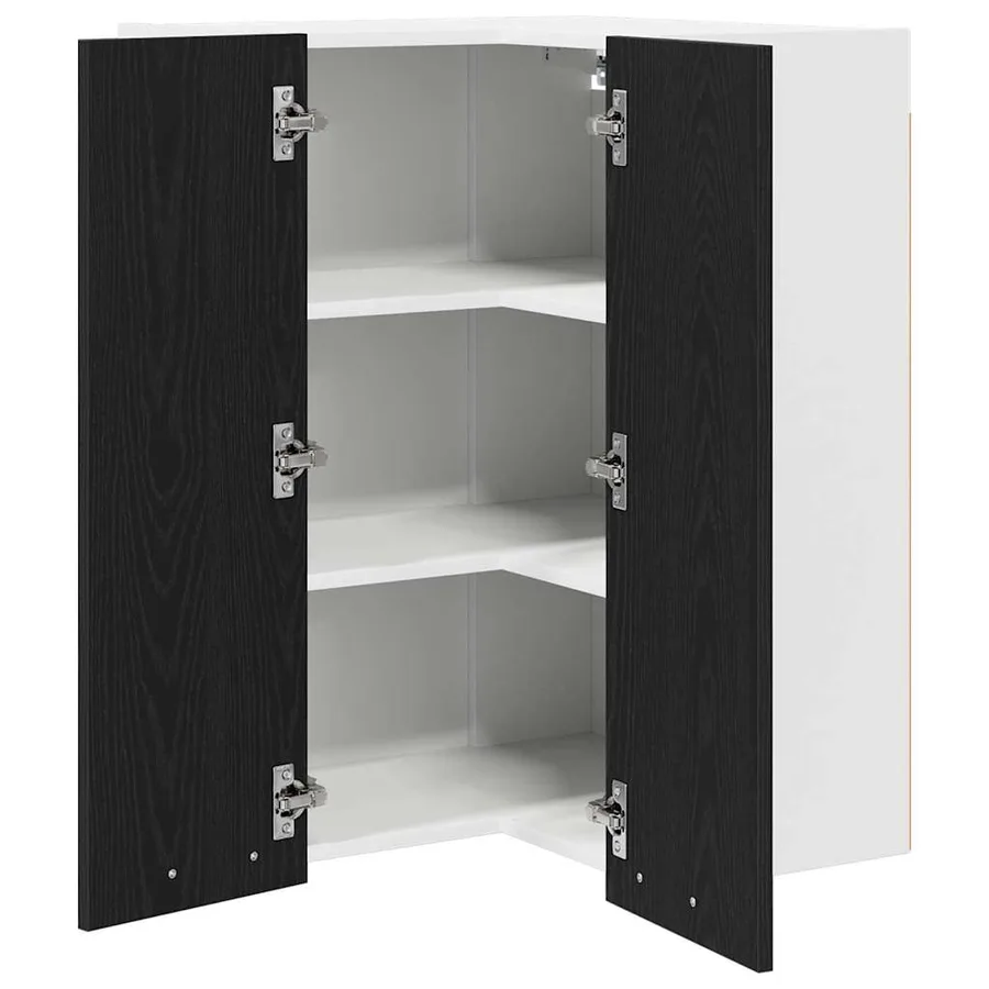 Armoire suspendue Chêne noir et Blanc 57 x 57 x 80 cm - 5