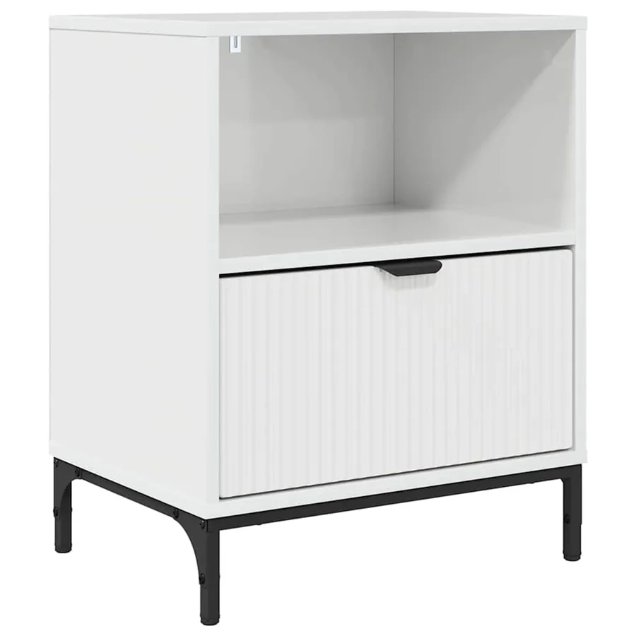 Cabinet de chevet avec tiroir Blanc brillant 49 x 36 x 61 cm - 2