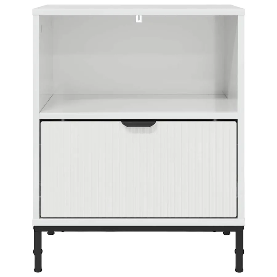 Cabinet de chevet avec tiroir Blanc brillant 49 x 36 x 61 cm - 6