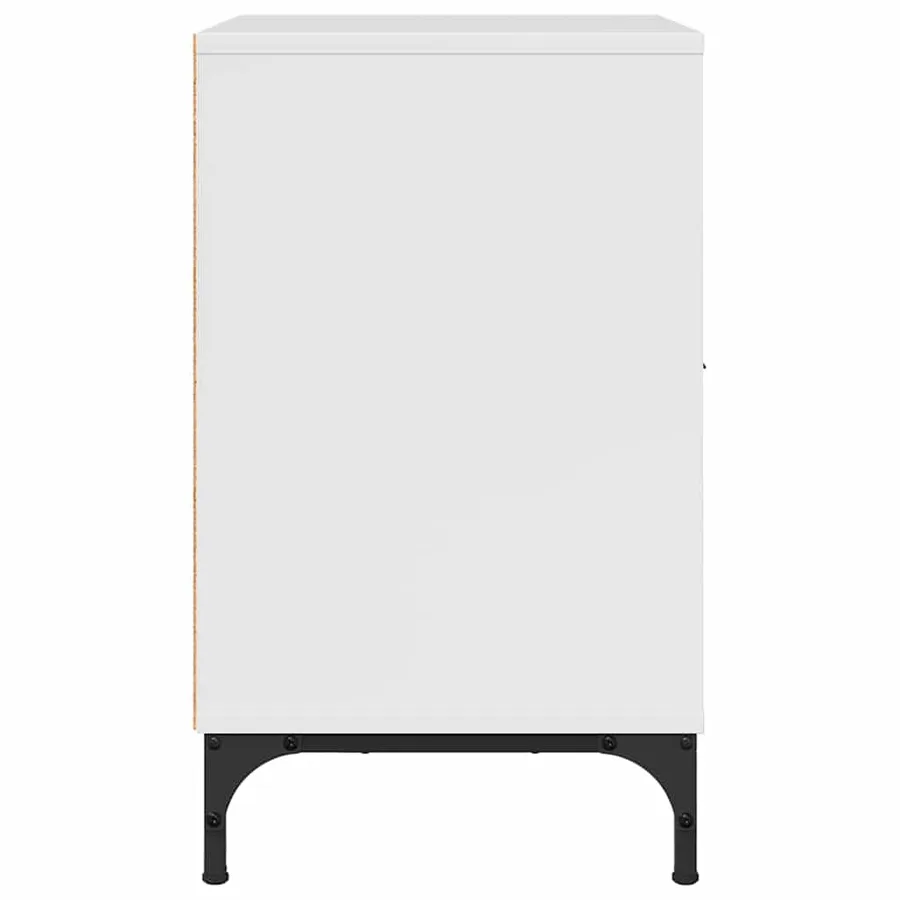 Cabinet de chevet avec tiroir Blanc brillant 49 x 36 x 61 cm - 7