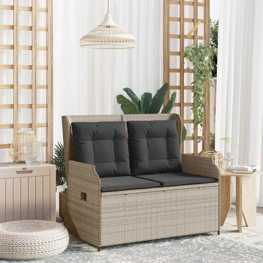 Banc de jardin Gris clair polyrotin