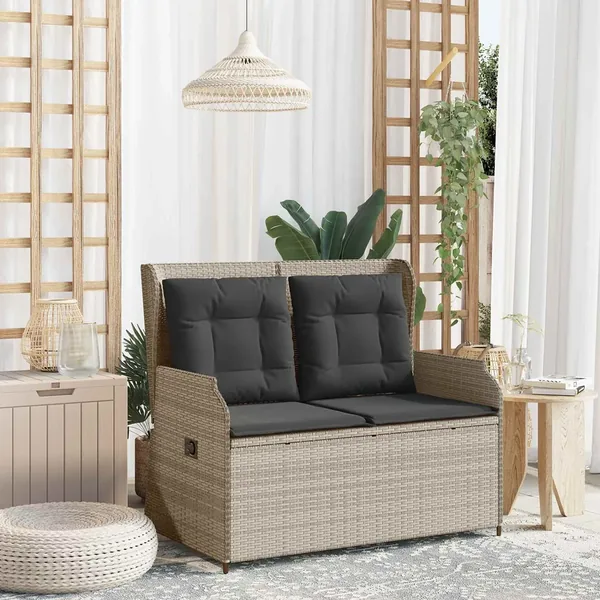 Banc de jardin Gris clair polyrotin