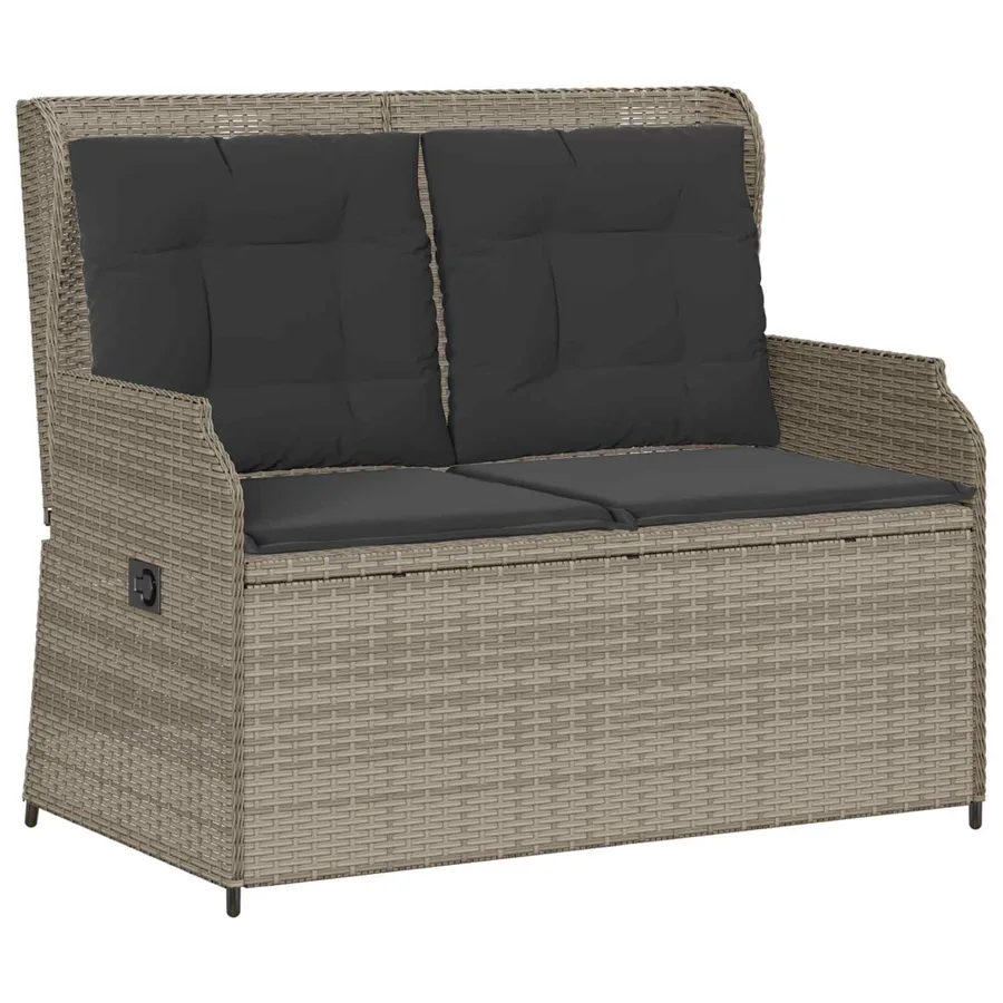 Banc de jardin Gris clair polyrotin - 2