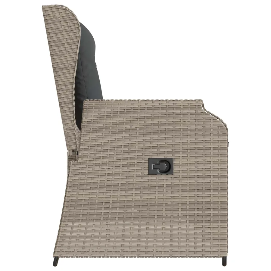 Banc de jardin Gris clair polyrotin - 5