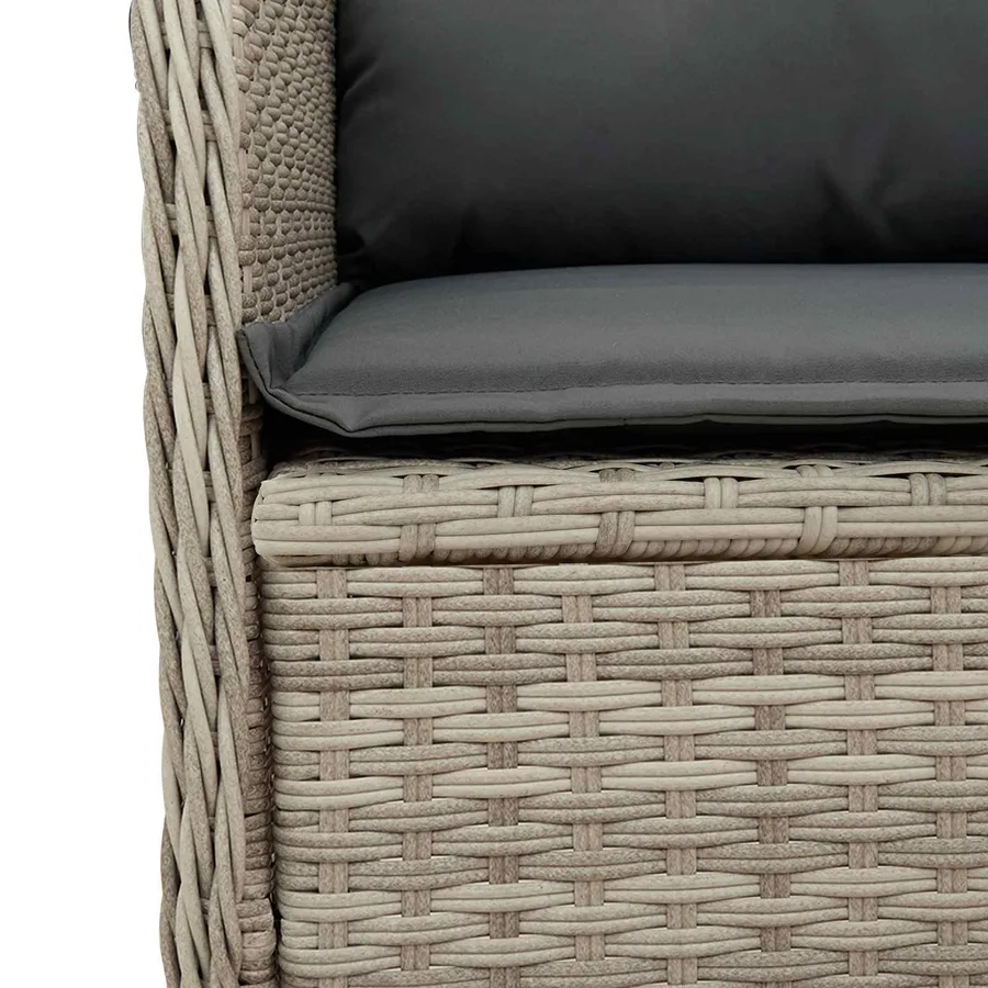 Banc de jardin Gris clair polyrotin - 7