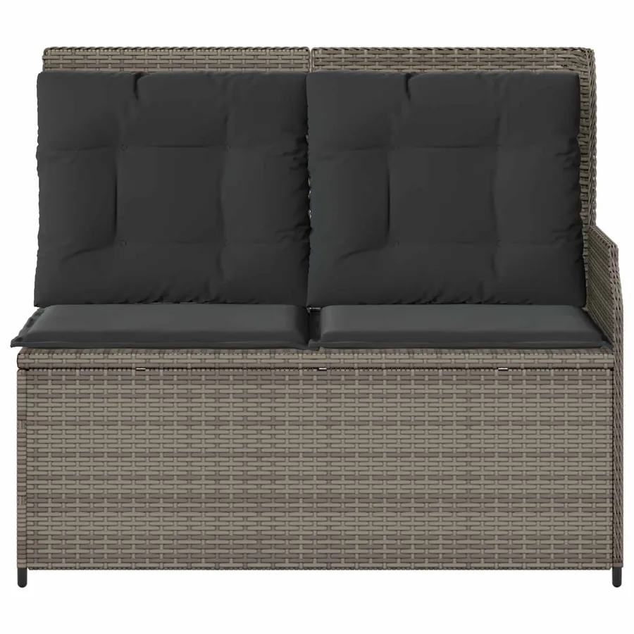Banc de jardin avec coussin Gris polyrotin - 4