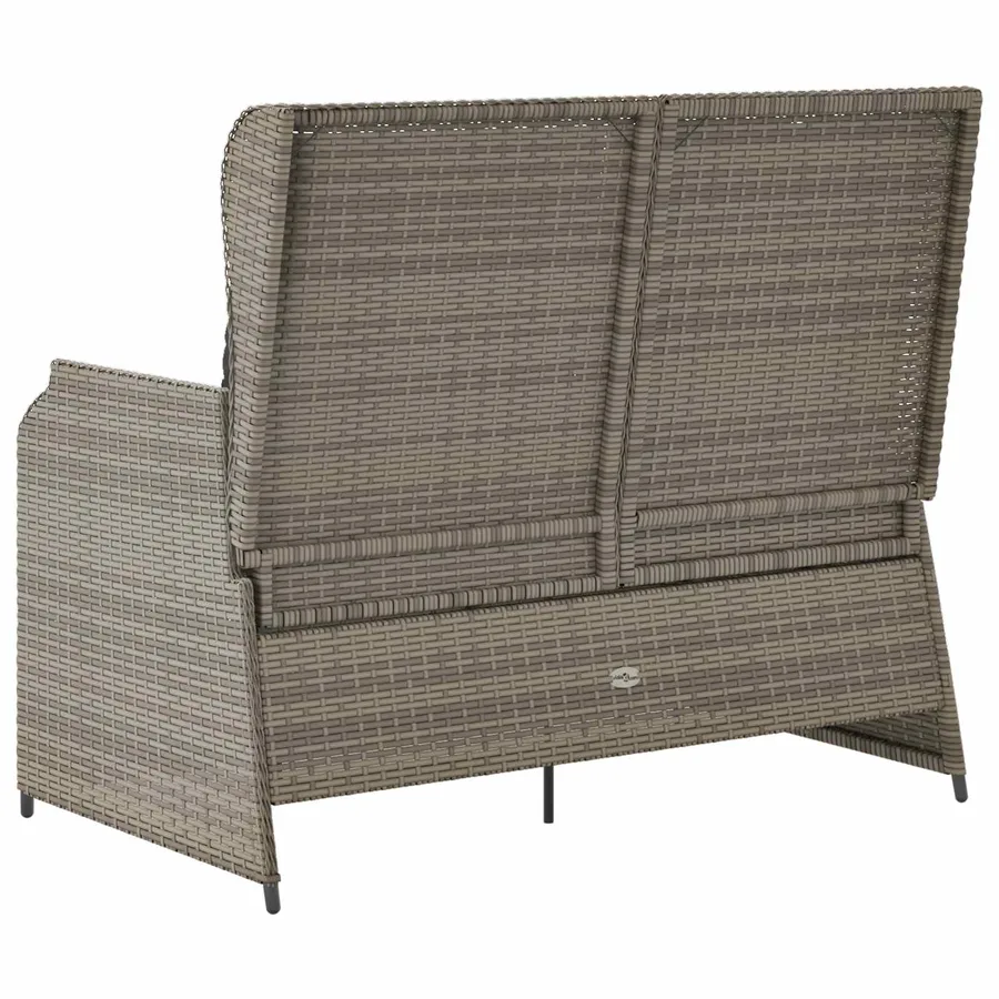 Banc de jardin avec coussin Gris polyrotin - 6