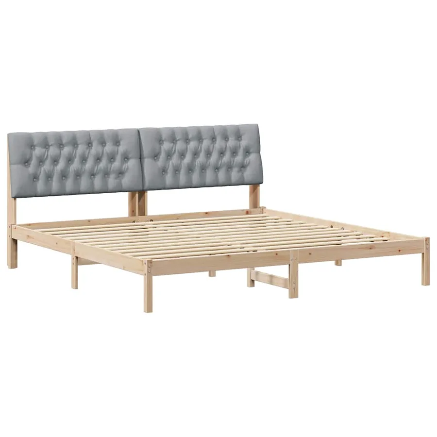 Cadre de lit avec tête de lit rembourrée Marron 200 x 200 cm - 2