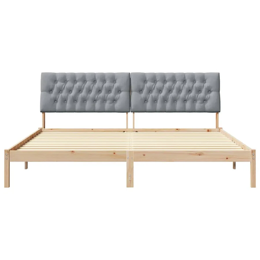 Cadre de lit avec tête de lit rembourrée Marron 200 x 200 cm - 5