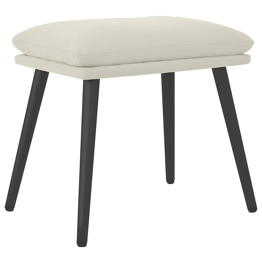 Repose-pied Blanc crème 45x29,5x35 cm Velours - 2