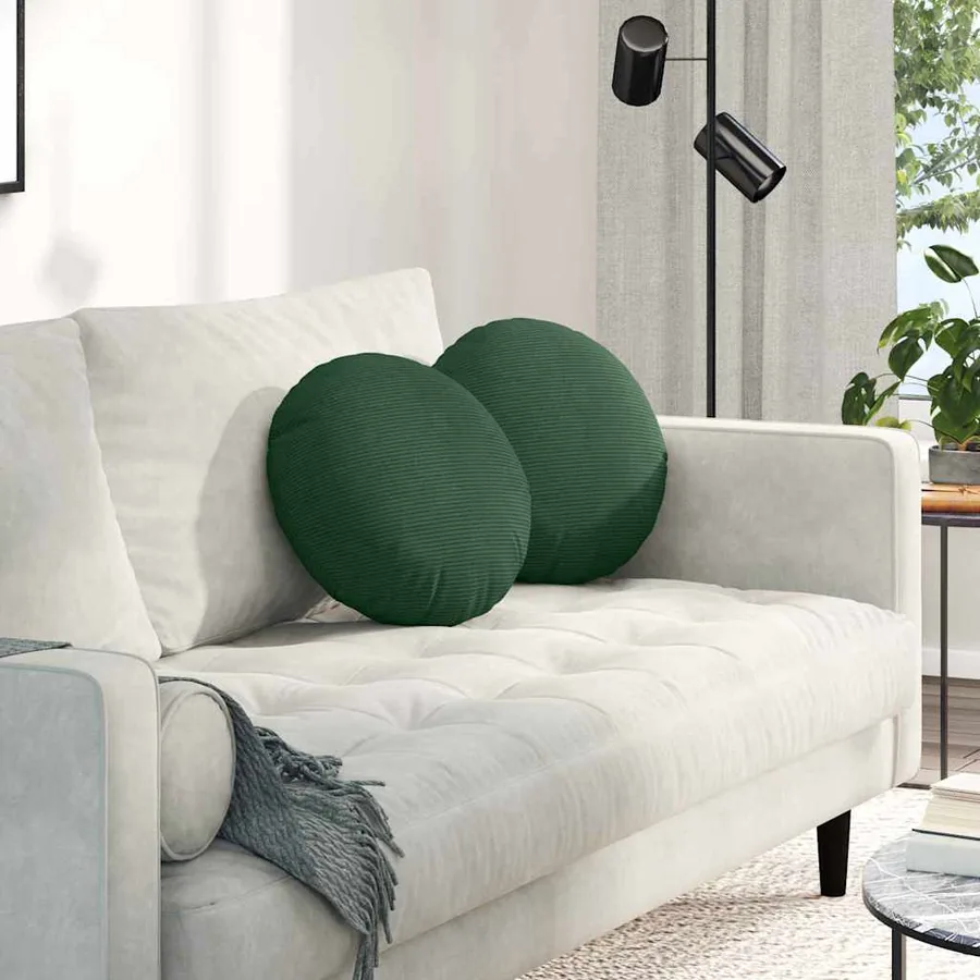 Coussins de siège 2 pcs Vert foncé Ø 40 cm