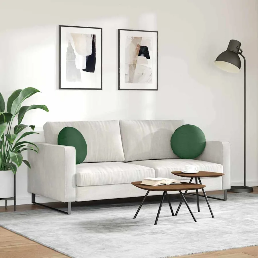Coussins de siège 2 pcs Vert foncé Ø 40 cm - 4