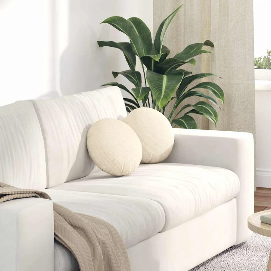 Coussins de siège 2 pcs Crème Ø30 x 13 cm