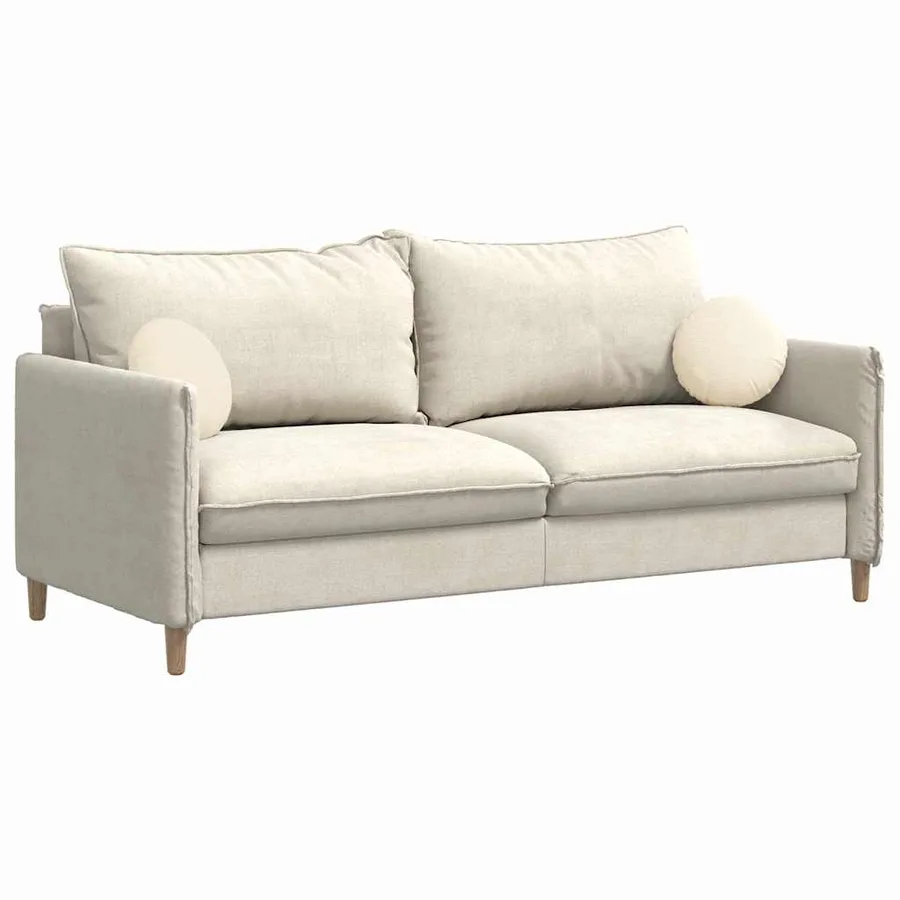 Coussins de siège 2 pcs Crème Ø30 x 13 cm - 3