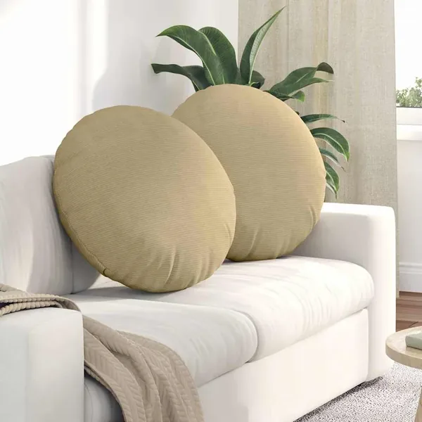 Coussins de siège 2 pcs Vert gris Ø60 x 21 cm
