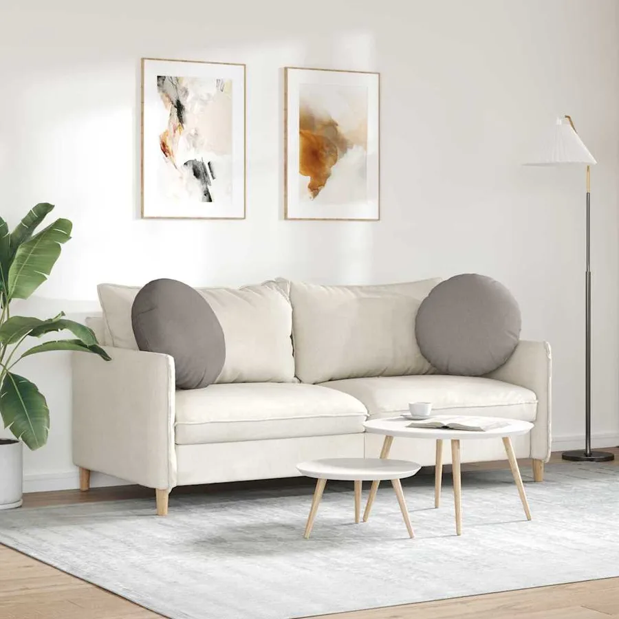 Coussins de siège 2 pcs Taupe Ø50 x 19 cm tissu - 4
