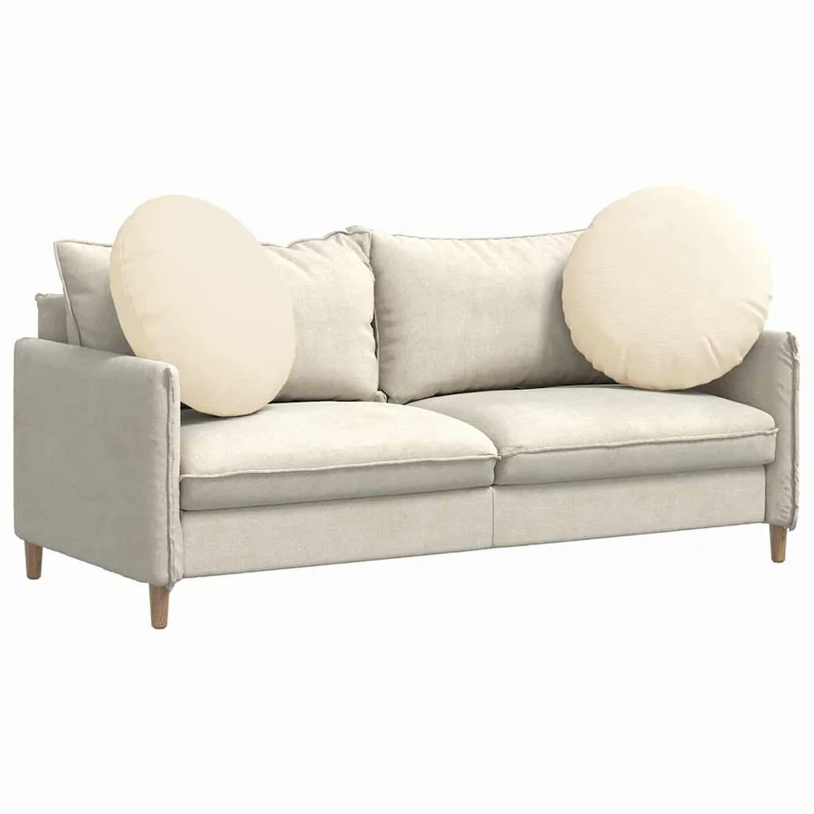 Coussins de siège 2 pcs Crème Ø60 x 21 cm - 3