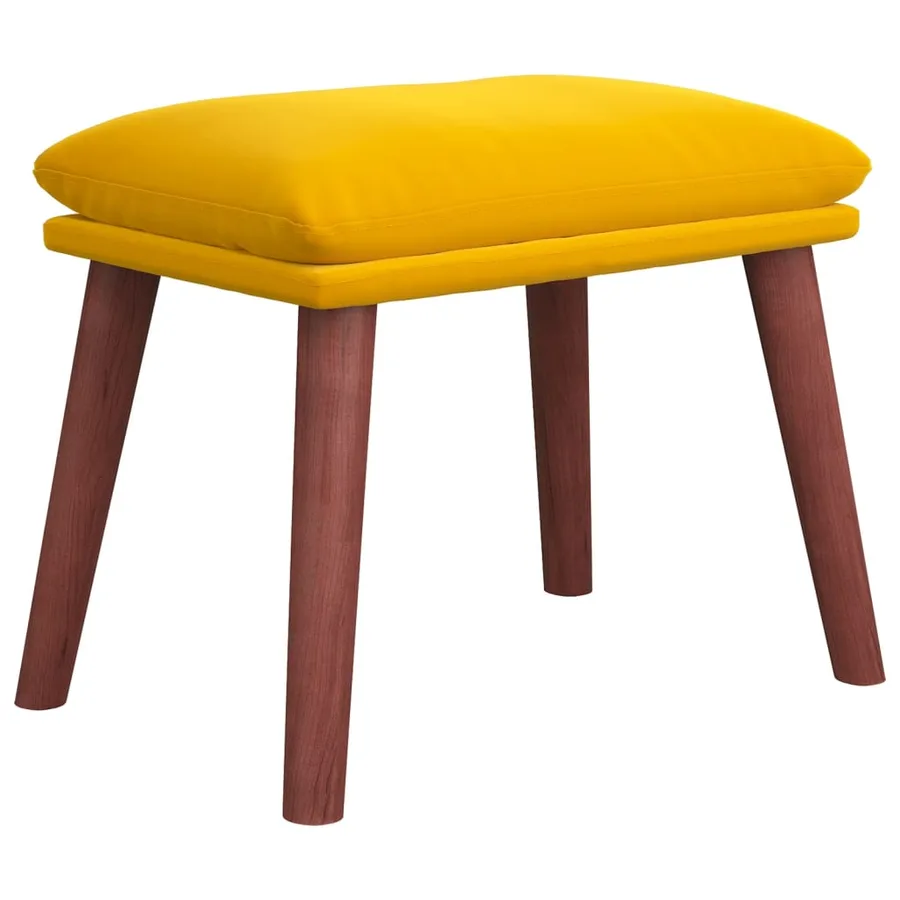 Repose-pied Jaune moutarde 45x29,5x35 cm Velours - 2
