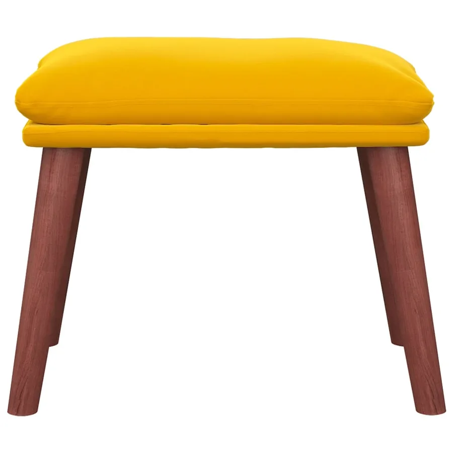 Repose-pied Jaune moutarde 45x29,5x35 cm Velours - 3