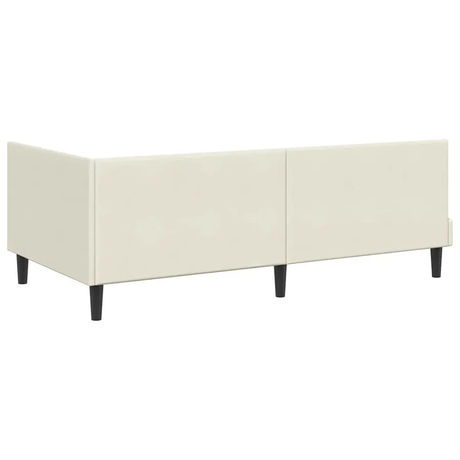 Cadre de lit d'angle Crème 90 cm x 200 cm Velours - 7