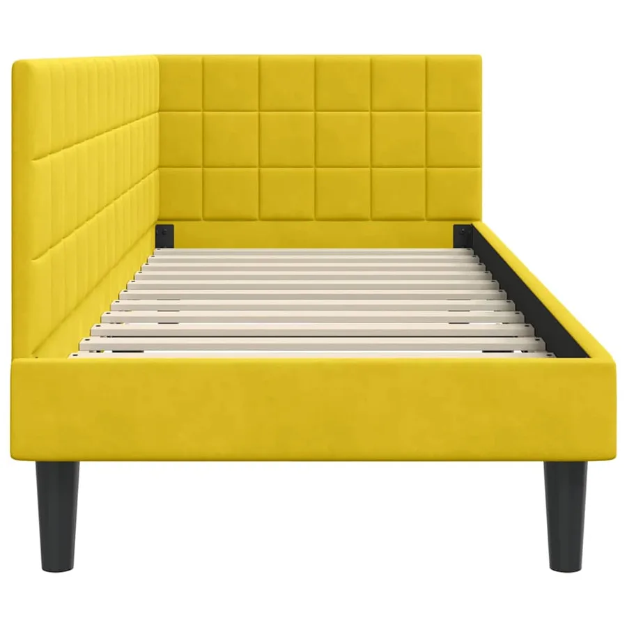 Cadre de lit d'angle Jaune 80 cm x 200 cm Velours - 6