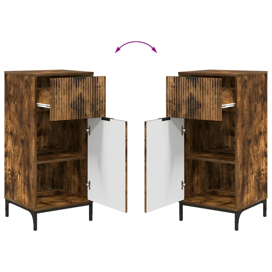 Cabinet de salle de bain Chêne fumé 39,5 x 36 x 88 cm - 12