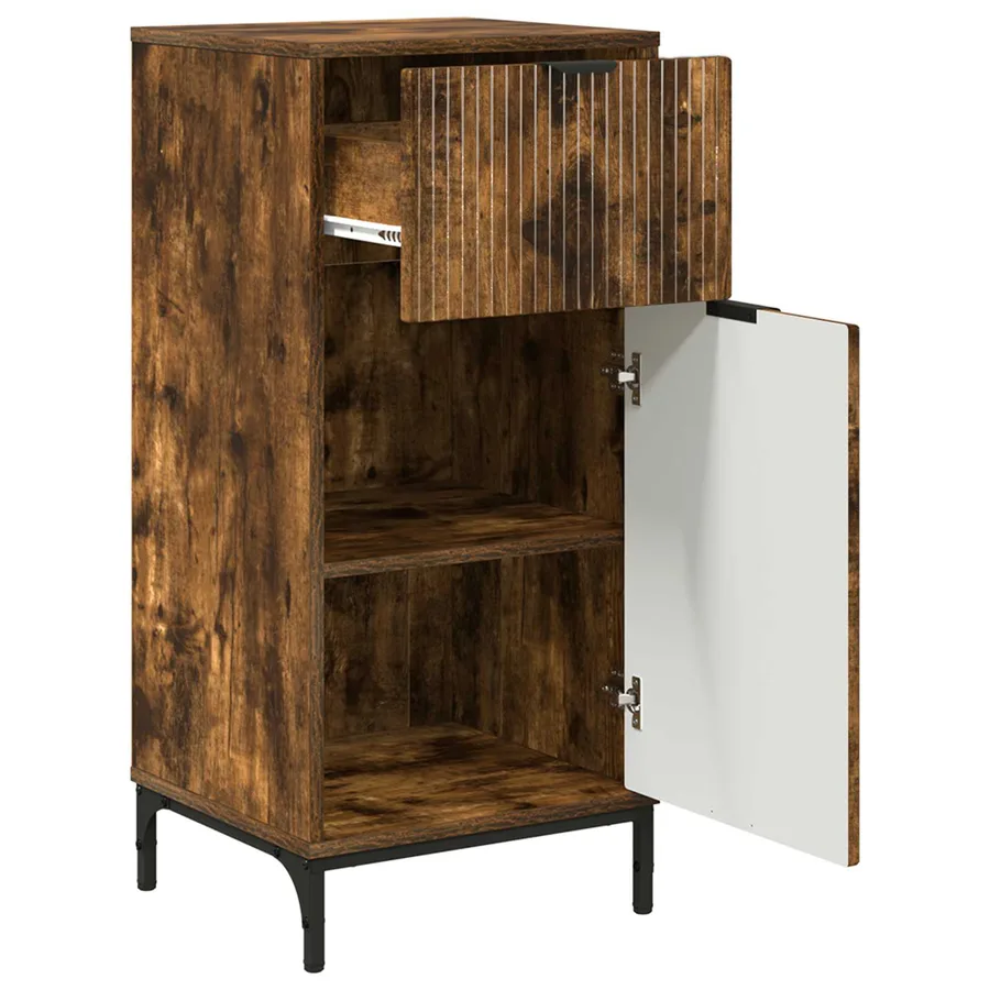 Cabinet de salle de bain Chêne fumé 39,5 x 36 x 88 cm - 5