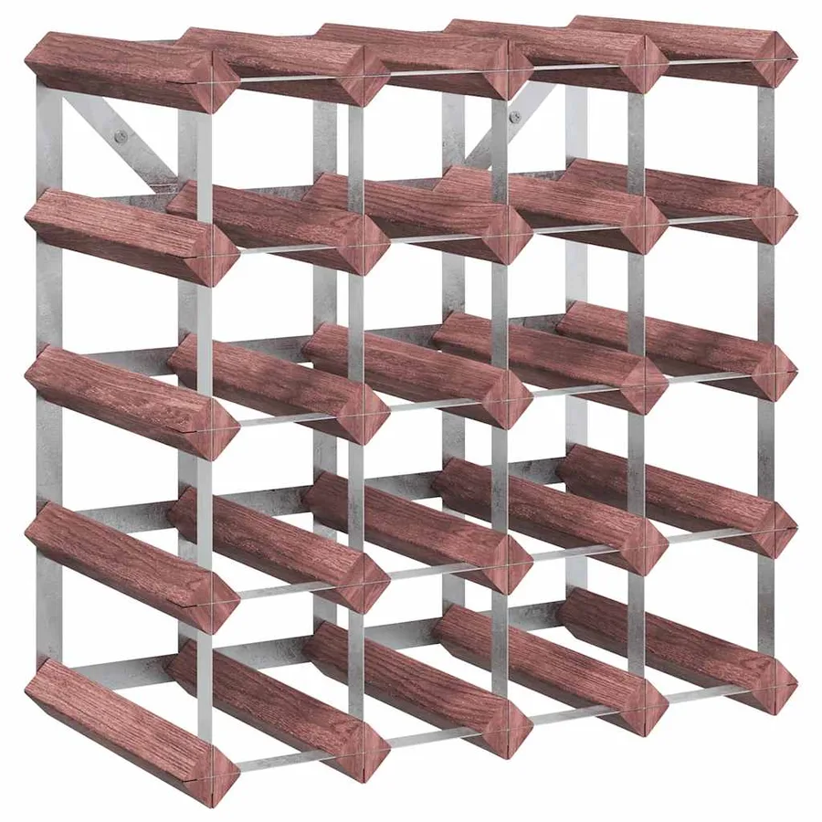 Casier à bouteilles pour 20 bouteilles Marron Bois pin solide - 2