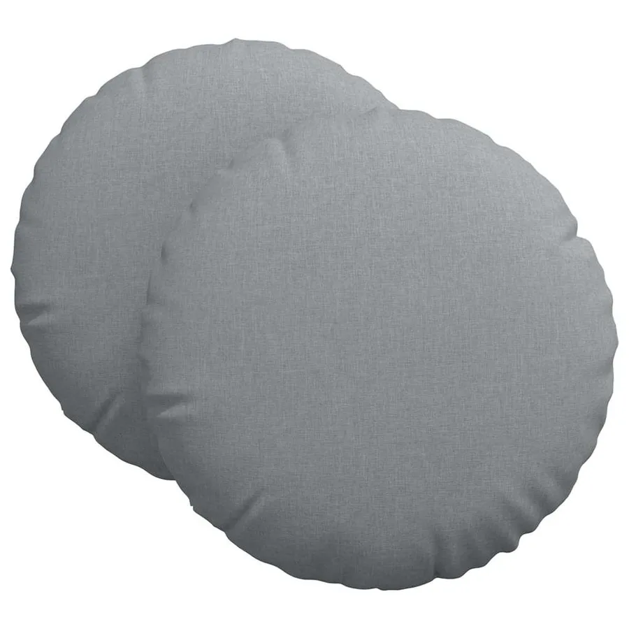 Coussins de siège 2 pcs Gris clair Ø60 x 21 cm tissu - 2