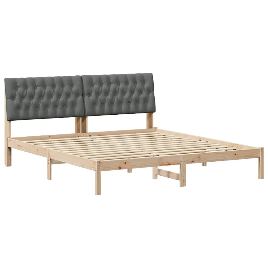 Cadre de lit avec tête de lit rembourrée Marron 180 x 200 cm - 2
