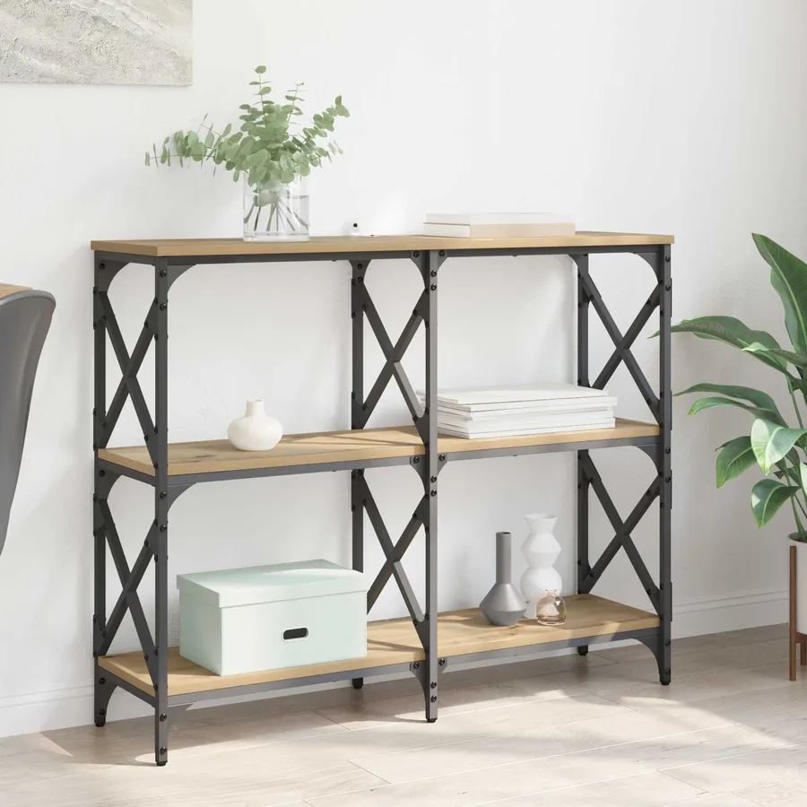 Table console Chêne artisanal 100 x 28 x 80,5 cm