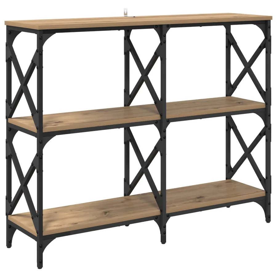 Table console Chêne artisanal 100 x 28 x 80,5 cm - 2