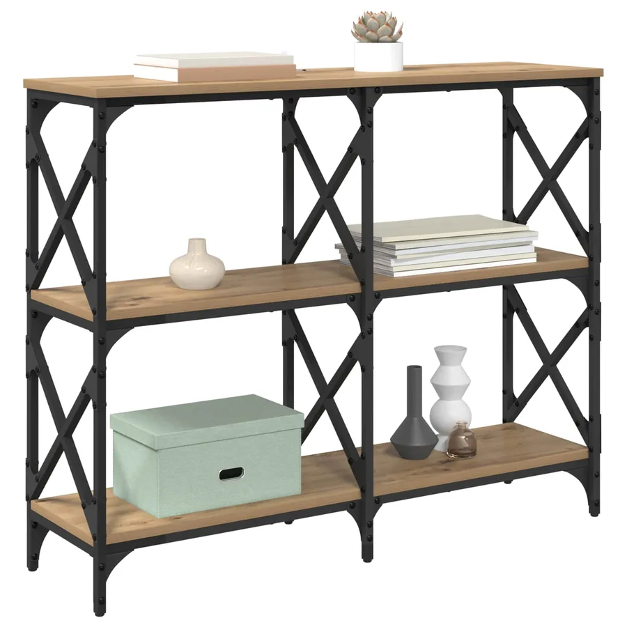 Table console Chêne artisanal 100 x 28 x 80,5 cm - 3