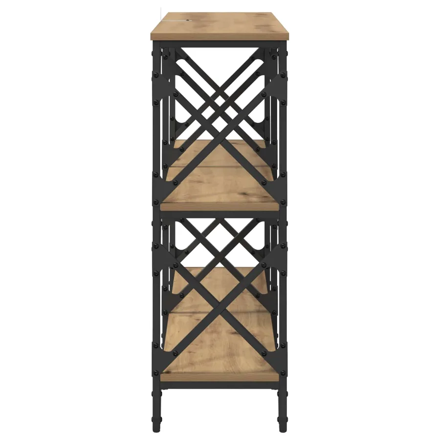 Table console Chêne artisanal 100 x 28 x 80,5 cm - 6
