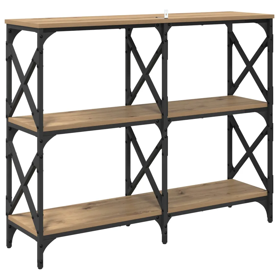 Table console Chêne artisanal 100 x 28 x 80,5 cm - 7