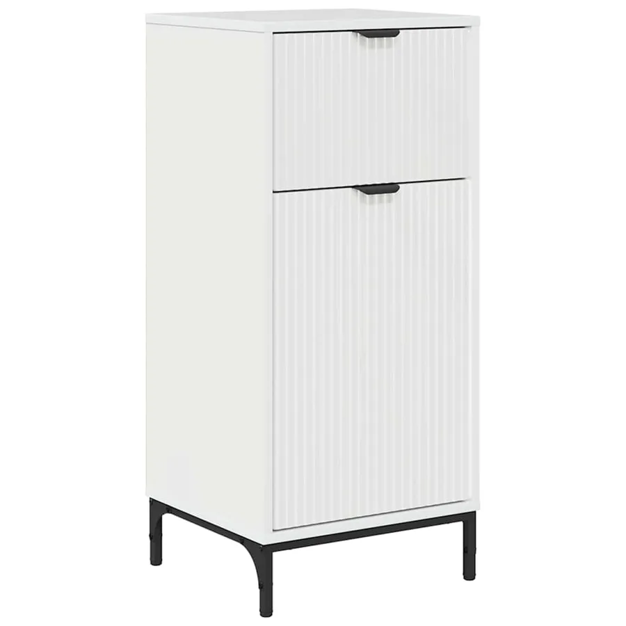 Ensemble de mobilier de salle de bain avec porte Blanc brillant - 7
