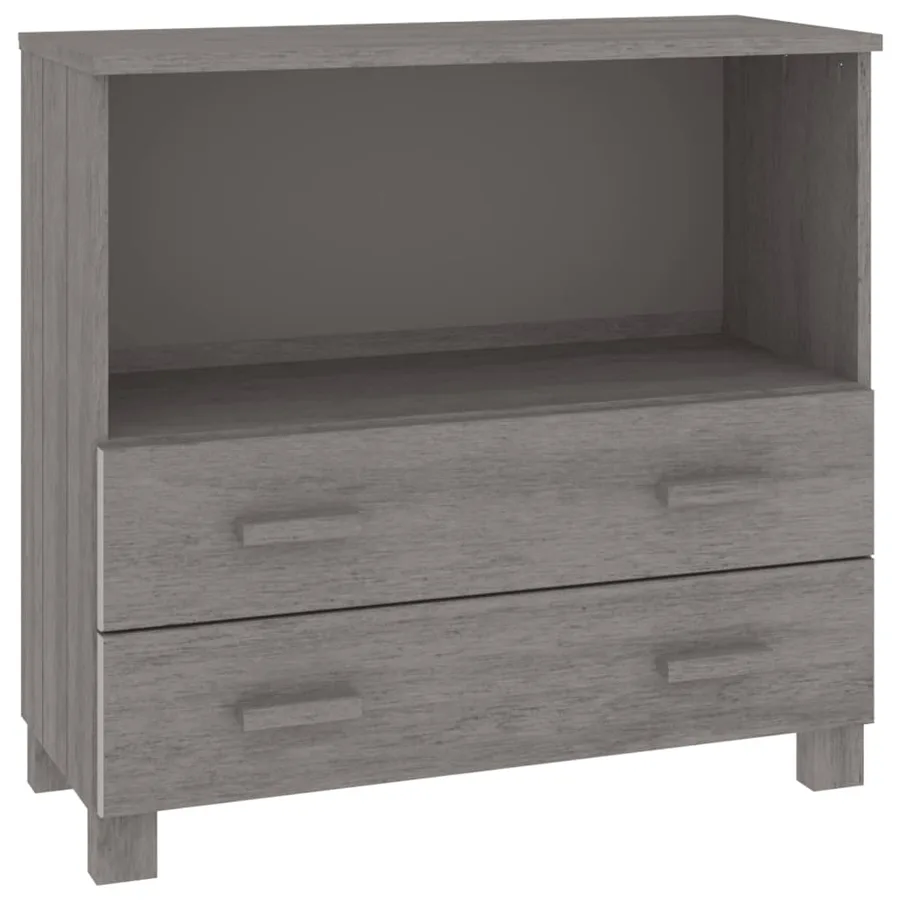 Buffet HAMAR Gris clair 85x35x80 cm Bois massif de pin - 2