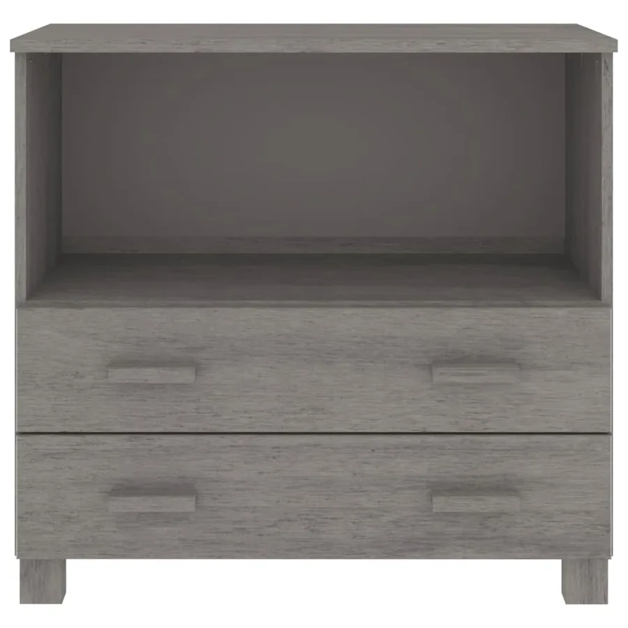 Buffet HAMAR Gris clair 85x35x80 cm Bois massif de pin - 5