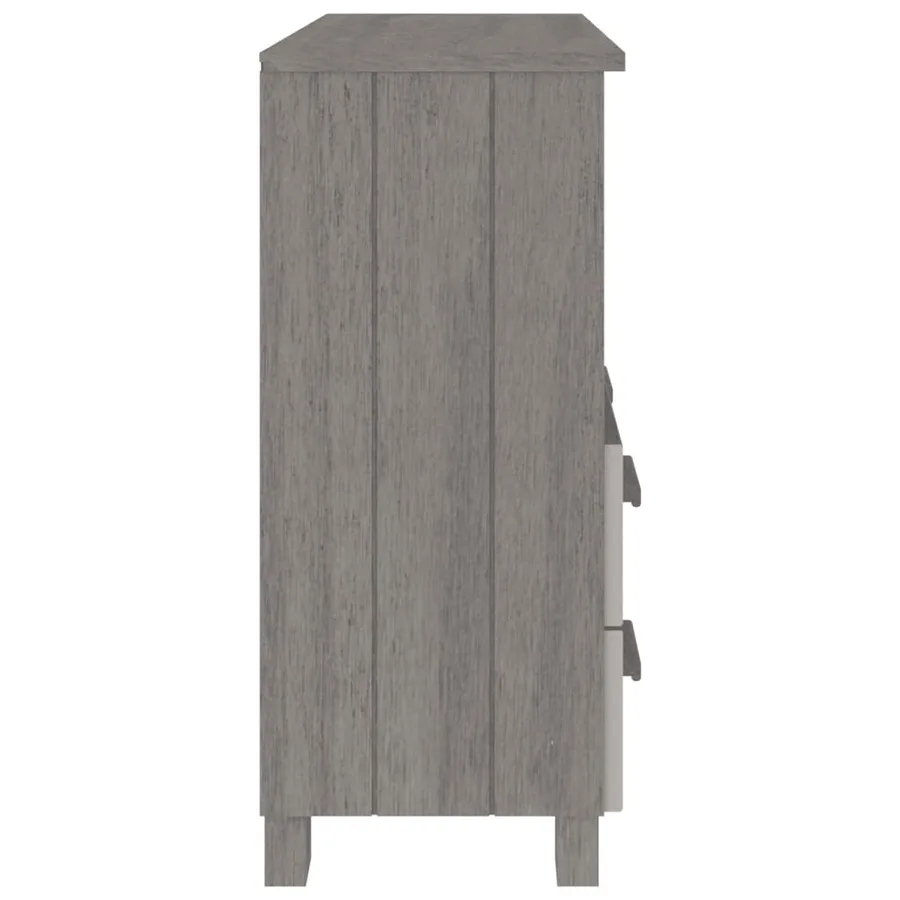 Buffet HAMAR Gris clair 85x35x80 cm Bois massif de pin - 6