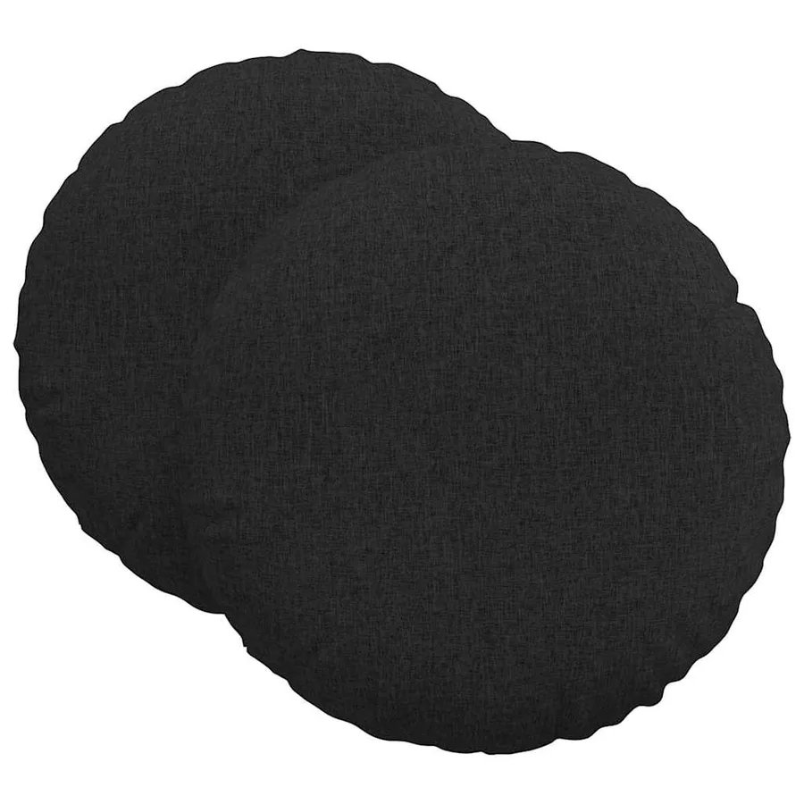 Coussins de siège 2 pcs Noir Ø60 x 21 cm tissu - 2