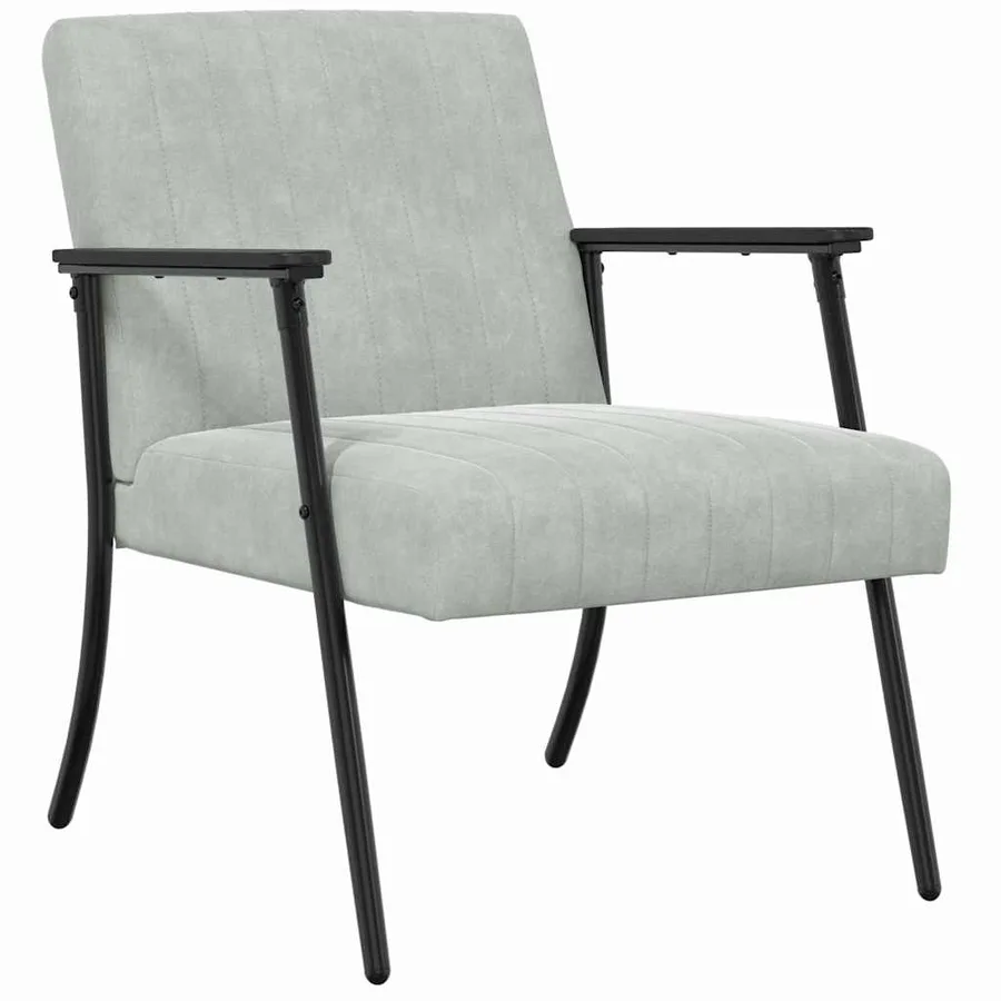 fauteuil Gris clair 59 x 75 x 78 cm Velours - 2