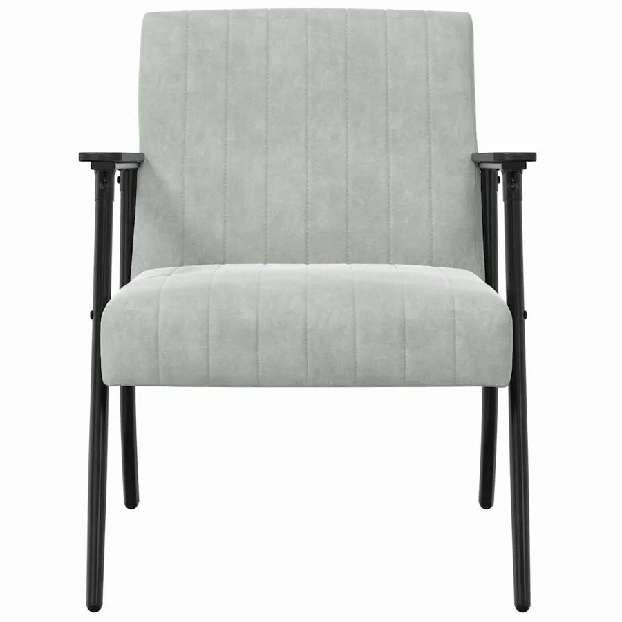 fauteuil Gris clair 59 x 75 x 78 cm Velours - 4