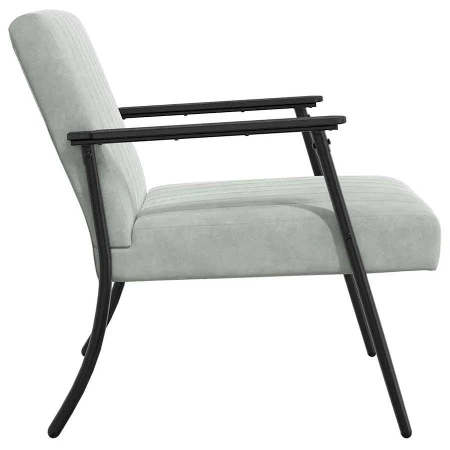 fauteuil Gris clair 59 x 75 x 78 cm Velours - 5